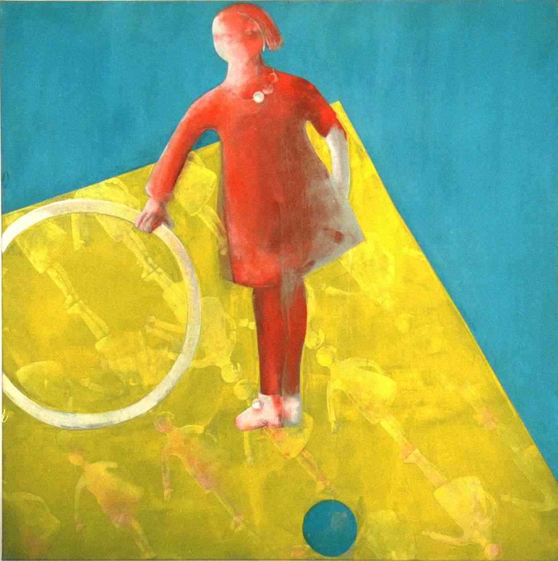 inRotemflussfliessthimmelstadtauswärts,120x120cm oel auf leinwand, 1998